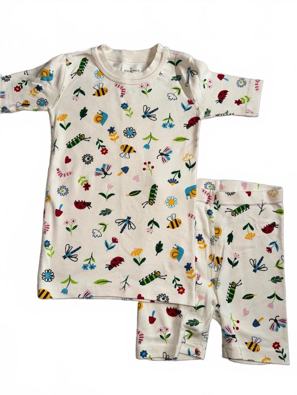 EUC NWOT Hanna Andersson Bug Garden Pajama Set pajama set white multicolor